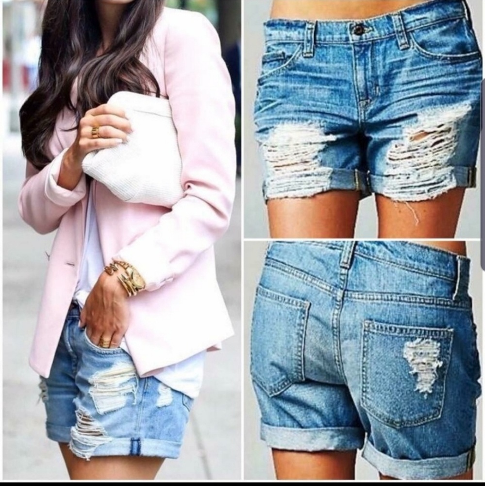NWT Distressed Boyfriend Jean Shorts